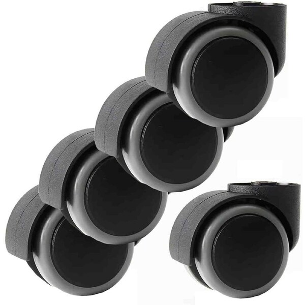 Office Chair Casters Wheels - Set of 5, Universal, Rodless, Silent, Easy Install, Metal, Swivel