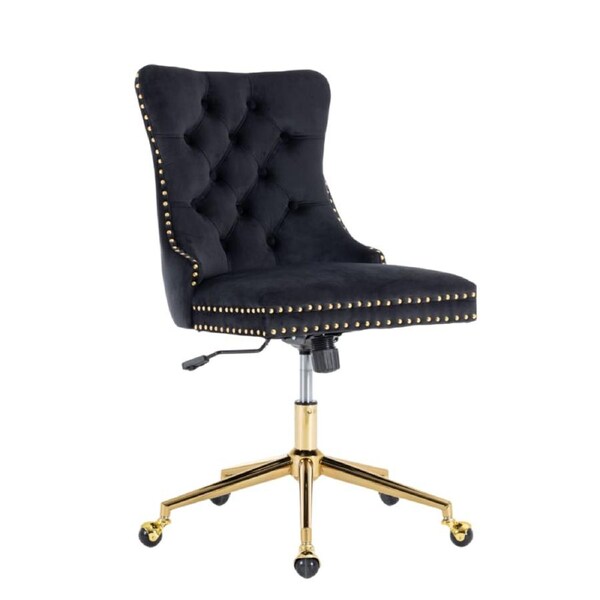Velvet Home Office Chair- Black