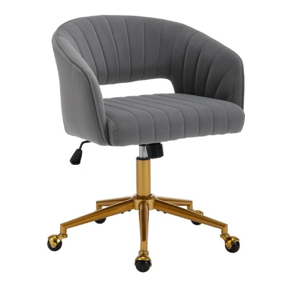 Velvet Home Office Chair- Grey