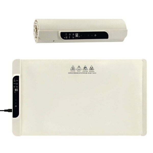 6 in 1 Food Warming Mat Portable Electric Meal Fast Heating Tray Roll Up Silicone Warmer Heater 65x38cm Countertop Kitchen Party Dinner Buffet Dishes