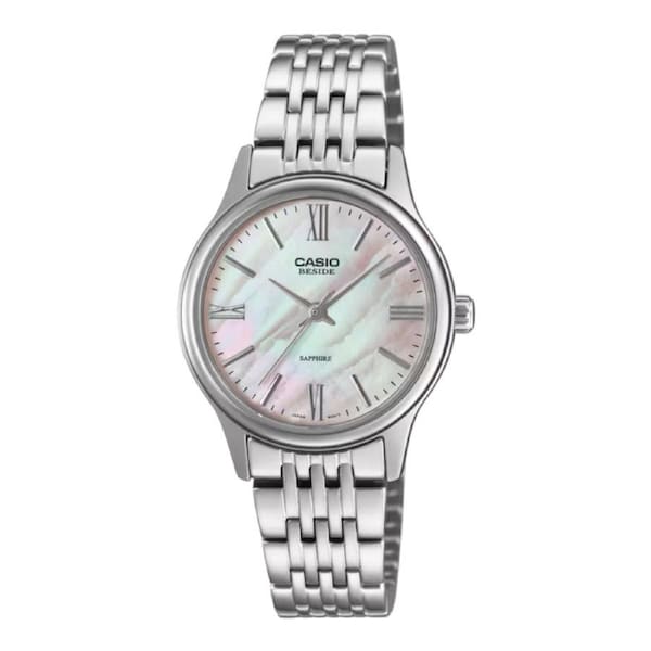 Casio BLS-100DS-4AV Womens Watch MOP Dial Steel Band Sapphire 50M