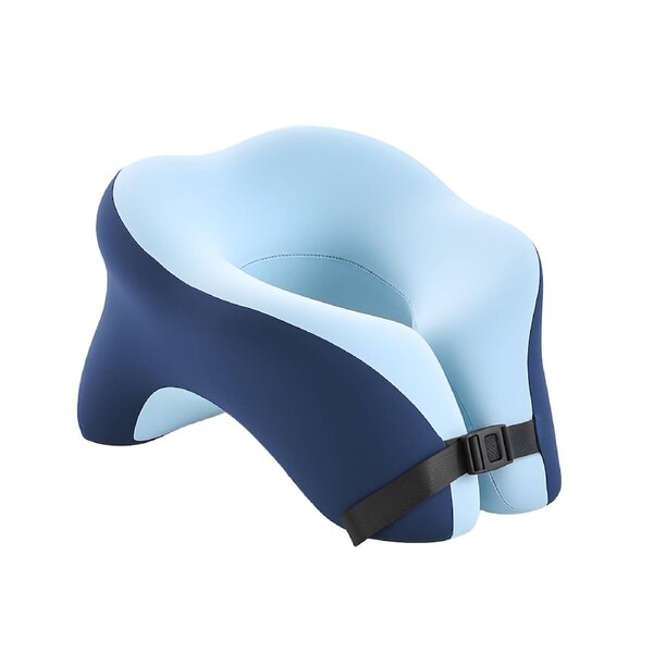 U Shape Neck Nap Pillow Travel Memory Foam 360-Degree Head Support Ergonomic Comfortable Lightweight Bedside Airplane Blue Luxdream