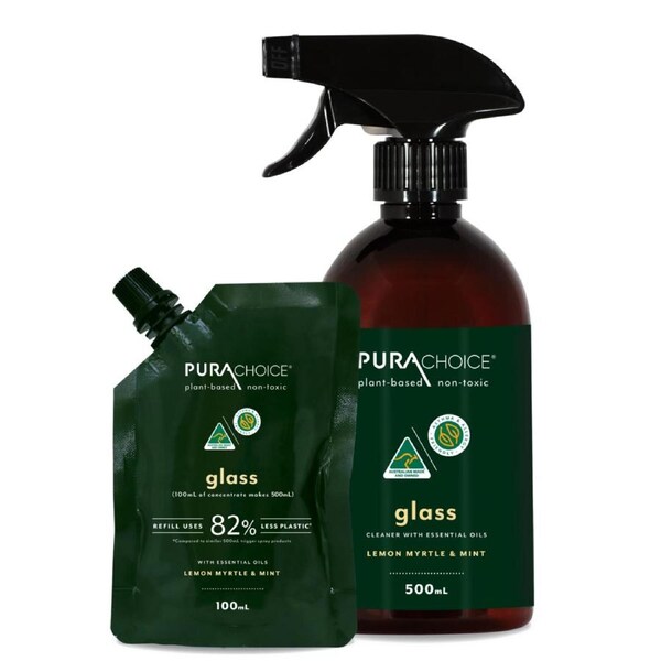 PuraChoice Glass Cleaner 500mL + Refill Pouch
