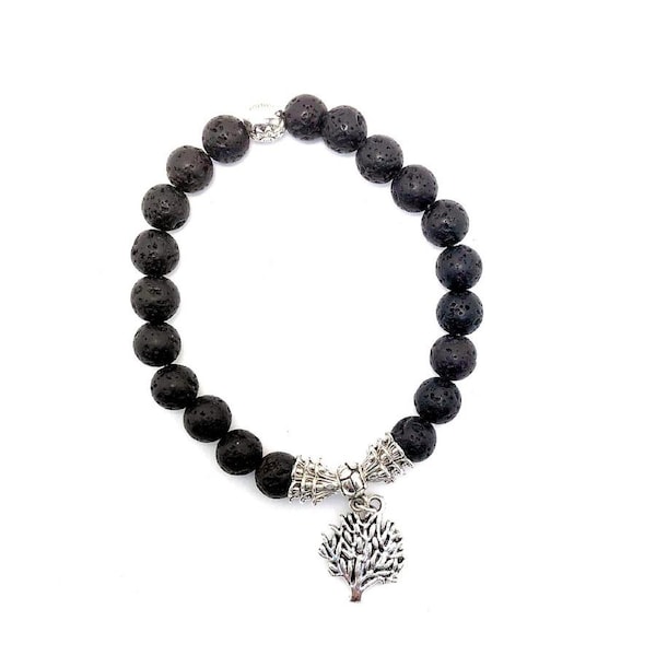 Aruma Life Handcrafted Olive Tree Lava Rock Bracelet for Essential Oil Diffusion