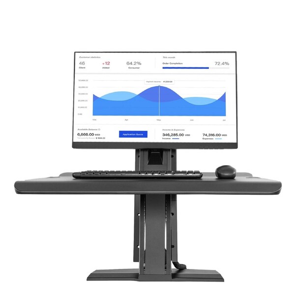 St25b Work station Standing Monitor Mount Sit Stand 22"-32"" up to 11kg - black