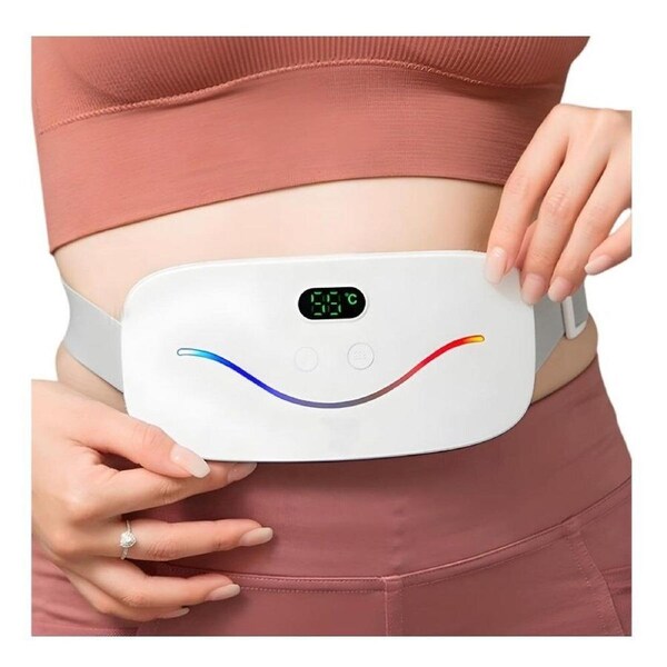 FIT FAUNA Cordless Rechargeable Menstrual Heating Pad for Cramps - White