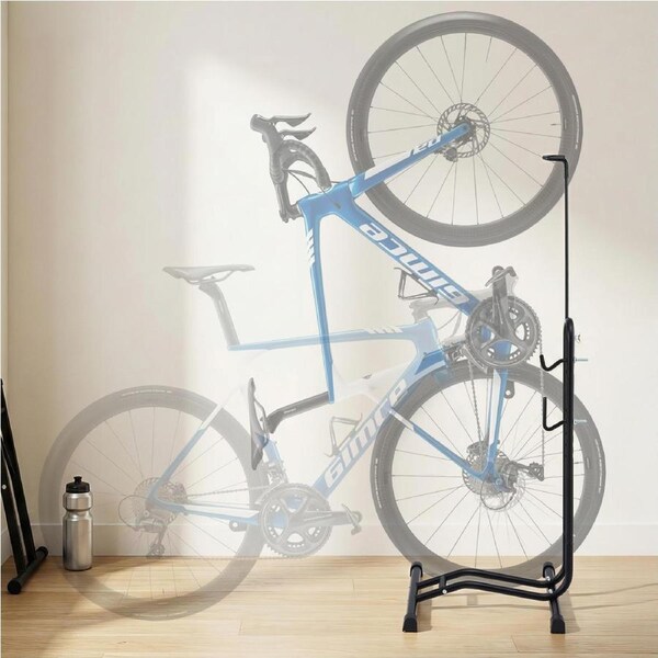 Weisshorn 4-in-1 Vertical Bike Stand, Adjustable Height Bicycle Parking Rack for 24"-27.5" Wheels