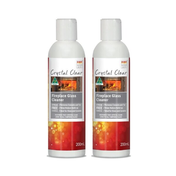 Firewise Crystal Clear Fire Glass Cream Cleaner 200mL - 2 Pack