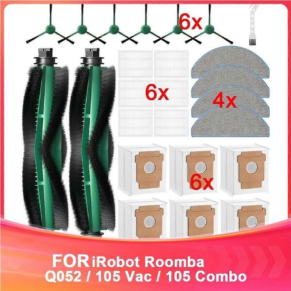 PPCATPT 25 Pcs Replacement Parts for Q052 / 105 Vac / 105 Combo Robot Vacuum, Q0520 105 Accessories