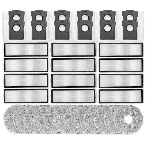PPCATPT For Cecotec Conga X100/X100 X-Treme, JONR X1 MAX, Everybot Q11, Deerma X80 ULTRA/ X90 Ultra Parts Brush Filter Mop Bags