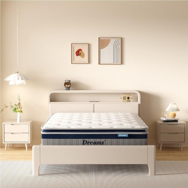 32cm DreamZ Mattress 7-Zone Pocket Spring Memory Foam Pillow Top All Sizes Single