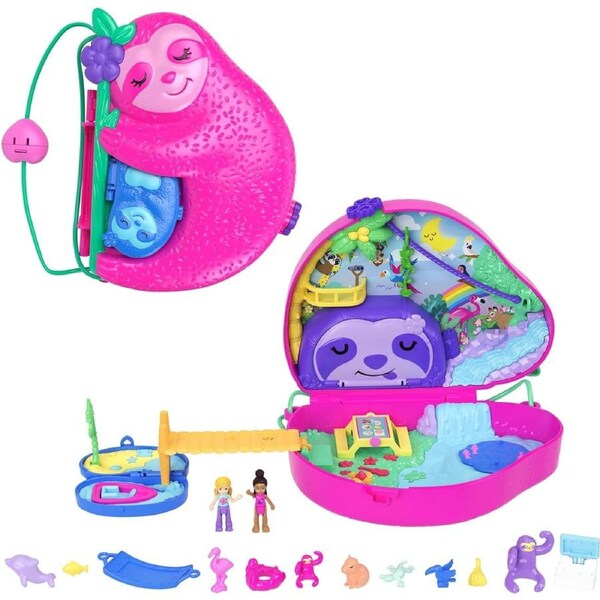 Polly Pocket 35th Anniversary 2-in-1 Sloth Family Compact Playset