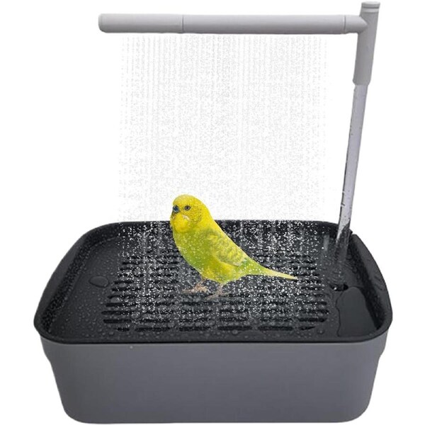 Quiet Rechargeable Parrot Shower - Automatic Bird Bath With Circulating Faucet For Lovebirds Finches Parakeets Conures Accessory