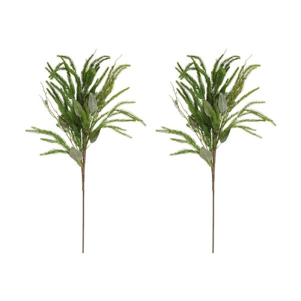 2PK LVD Artificial Pine & Eucalyptus Stem/Branch Home Decor 80cm Green/Brown