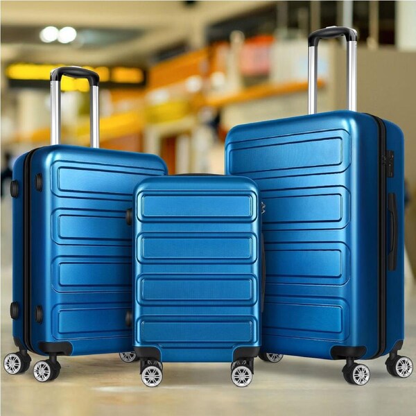 ALFORDSON ABS+PC Suitcase Set 3PCS Luggage Trolley Lightweight Travel Blue