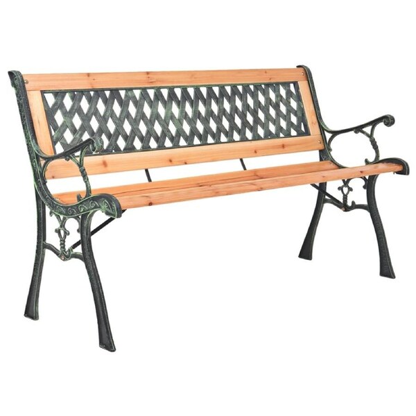 Garden Bench 116 cm Cast Iron and Solid Wood Fir vidaXL