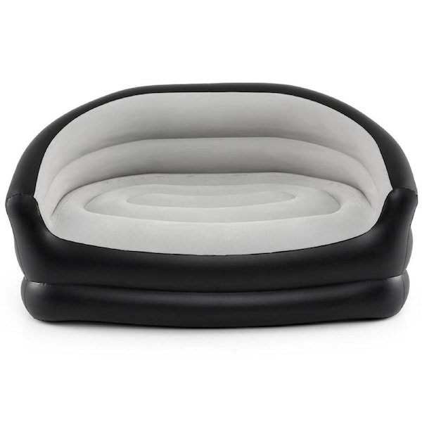 Costway Outdoor Air Sofa Inflatable Couch Loveseat Portable Foldable 2-Seater Chair Lounge Camping Travel Beach Flocked