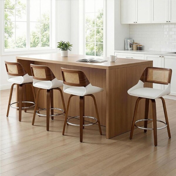 Artiss 60cm Wooden Bar Stools Set of 4 Swivel Kitchen Counter Stool Chair