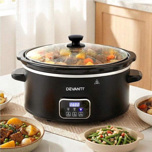Devanti 5.6L Slow Cooker Electric Multi Cooker with 3 Heat Settings and Keep Warm Function