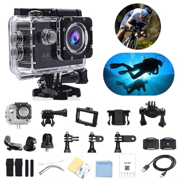 4K 2'' Ultra HD 1080P Sport WiFi 16MP Cam Action Camera DV Video Recorder Go Pro