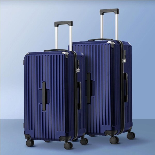 Mazam 2PCS Luggage Suitcase Trolley Set Travel TSA Lock Hard Shell Case Navy