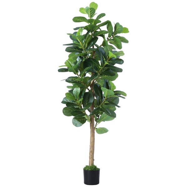 180cm Artificial Plants Fiddle Leaf Fig Tree Moss Faux Fake Imitation Indoor Green Potted Room Garden Natural Home Decoration Lifelike Branches Leaves