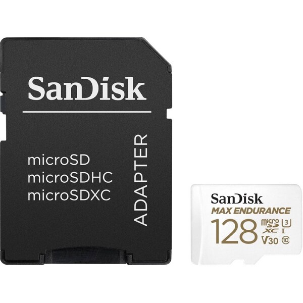 SanDisk MAX ENDURANCE 128GB microSD R100 W40 Memory Card + Adapter