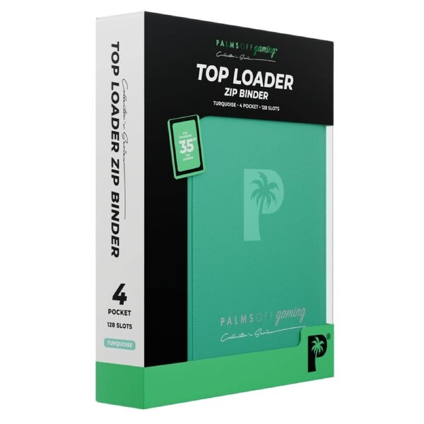 Palms Off Gaming Collector's Series 4 Pocket Zip Top Loader Binder Turquoise
