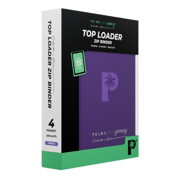 Palms Off Gaming Collector's Series 4 Pocket Zip Top Loader Binder Purple