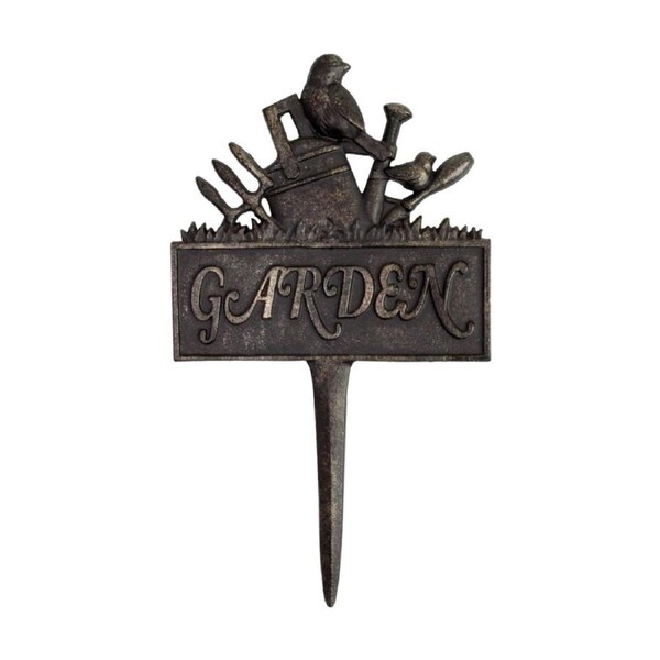 LVD Outdoor Garden/Plant Pot Iron Bird Sign Stake Decor Ornament 35x19.5x2cm