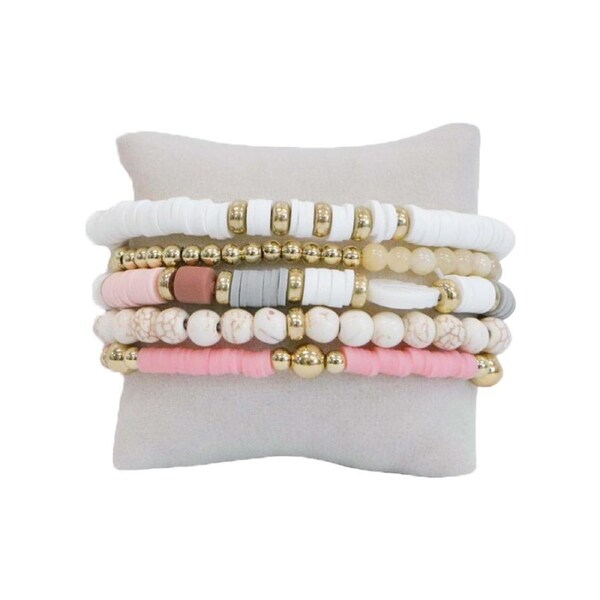 5pc LVD Marigold Elastic Bracelet Wrist Jewellery Accessory Gift Set 17cm