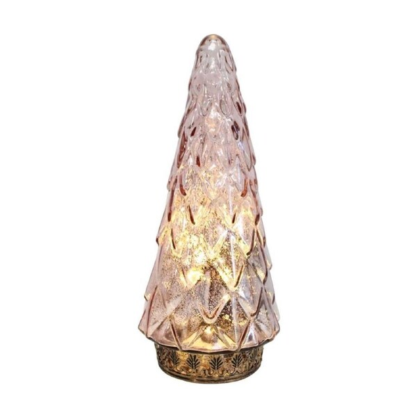 LVD Vintage-Inspired Large Pine Tree LED Lantern Home Decor Punch 11x11x24cm