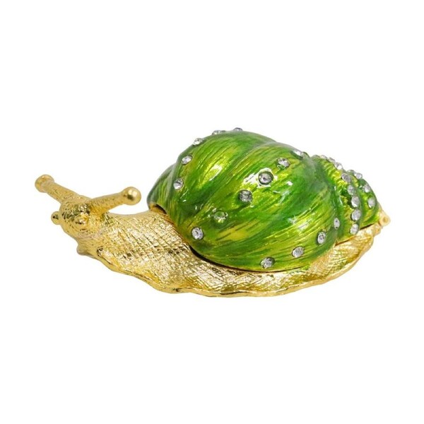 LVD Decorative Snail Jewellery/Accessory Trinket Box Green 8x4x3cm