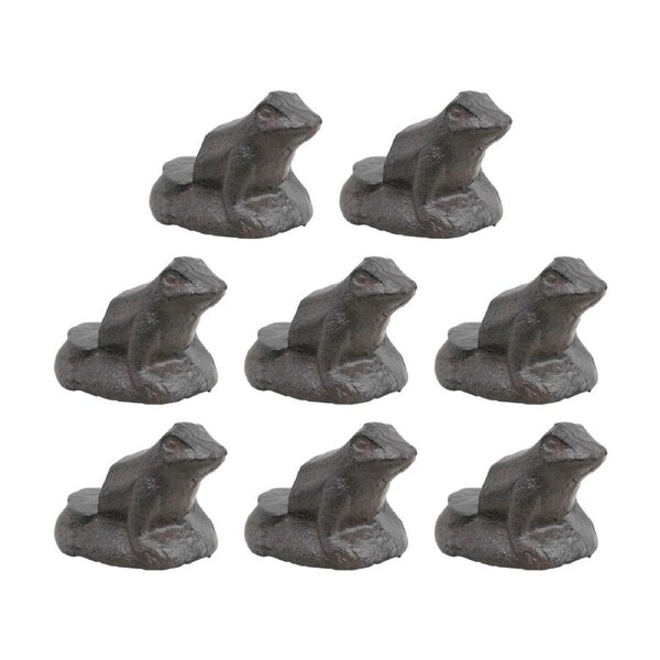 8PK LVD Home/Garden Decor Cast Iron Frog Plant Pot Foot Ornament 6.5x4.5x4.5cm