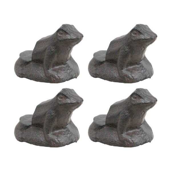 4PK LVD Home/Garden Decor Cast Iron Frog Plant Pot Foot Ornament 6.5x4.5x4.5cm