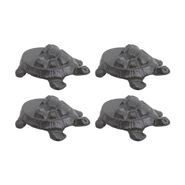 4PK LVD Home/Garden Decor Cast Iron Turtle Plant Pot Foot Ornament 8x6x3cm