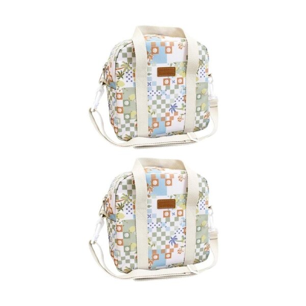 2PK LVD Corfu Insulated Work/School Lunch Cooler Storage Travel Bag Multicolour