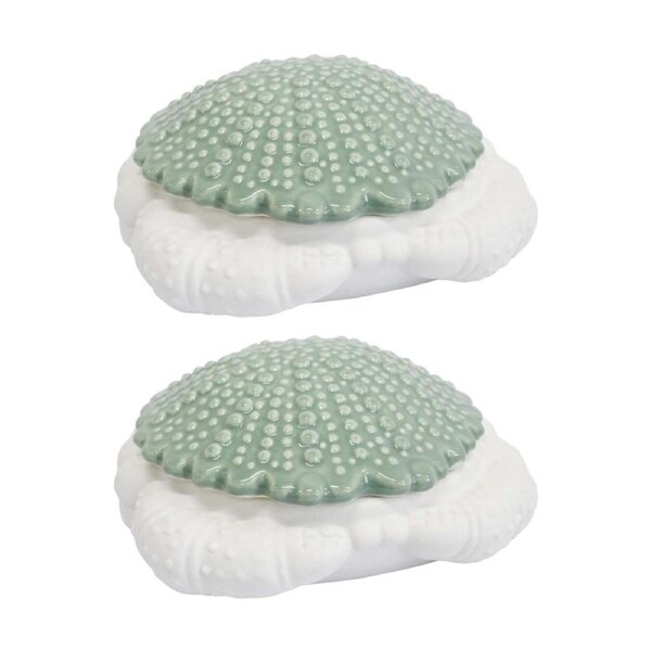 2PK LVD Coastal Crab Jewellery/Accessory Trinket Box Seafoam Green 16x13x6.5cm