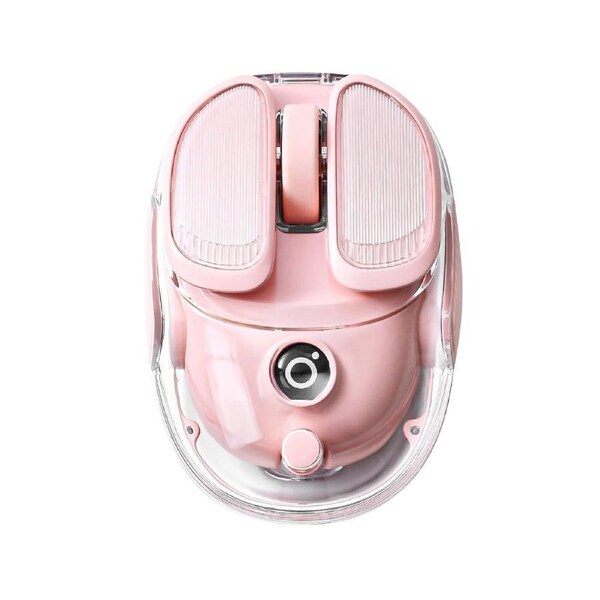 EWEADN Q9 Cute Creamy, Mini Wireless BT Mouse, Dual-Mode Connectivity for Phone, Tablet & Laptop, Potato Shape, Portable & Ergonomic Design - pink