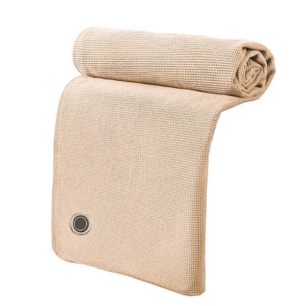 USB Electric Heated Throw Blanket Warm Poncho Wrap Blanket Portable Heated Shawl (Beige)
