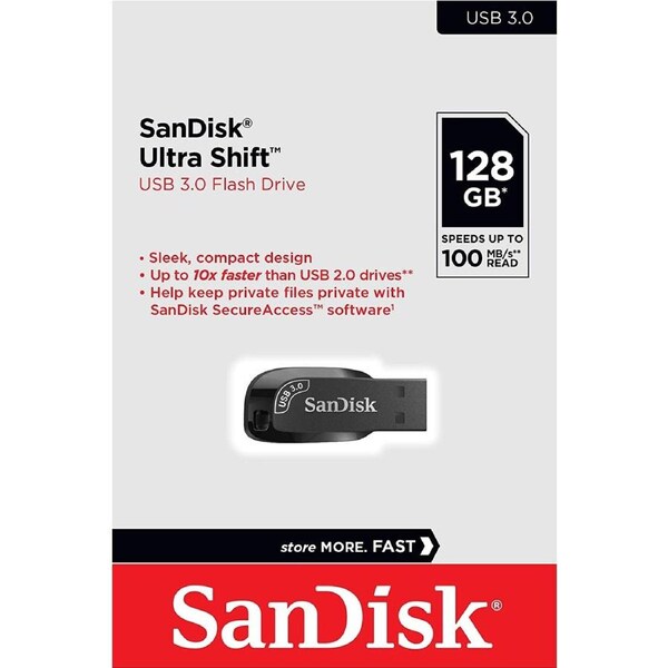 SanDisk 128GB Ultra Shift USB 3.0 Flash Drive SDCZ410-128G-G46