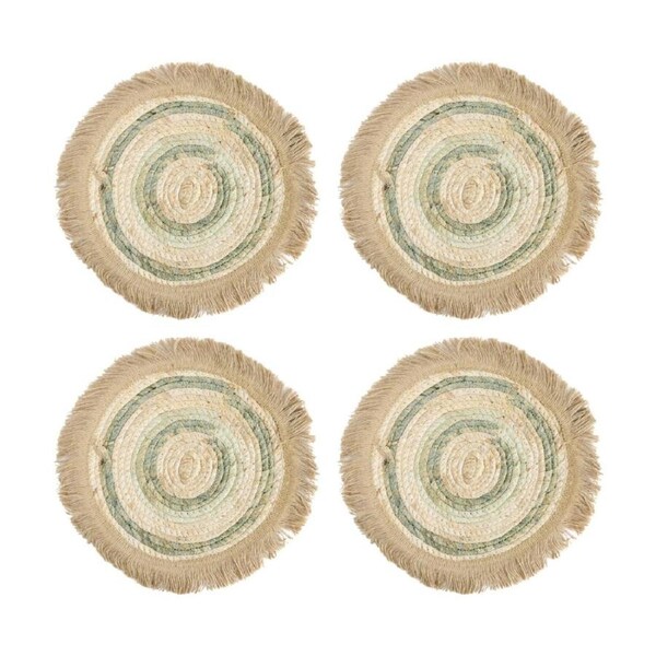 4PK LVD Amazon Corn Husk/Sea Grass Kitchen Placemat 30x30cm Beige/Green/Cream