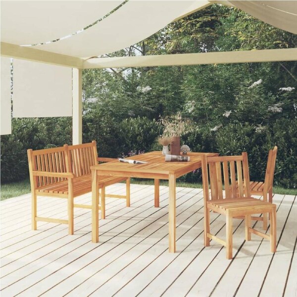 4 Piece Garden Dining Set Solid Wood Teak vidaXL