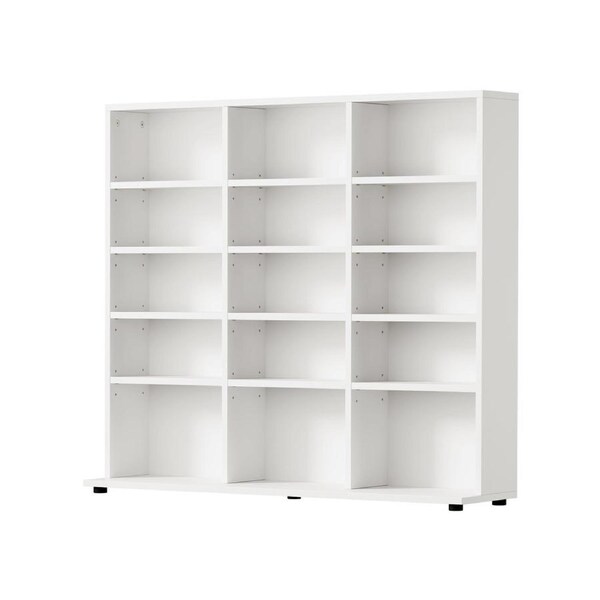 Oikiture Bookshelf Display Shelf Unit Bookcase CD Media Storage Rack White