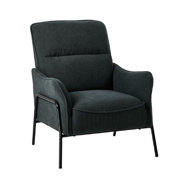Oikiture Armchair Velvet Fabric Lounge Chair Accent Chair Grey