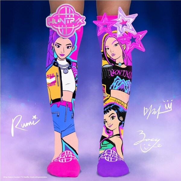 Madmia Socks Ages 6-99 One Size Fits Most - KPOP DEMON HUNTERS Novelty Socks