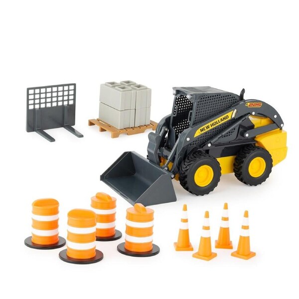 John Deere 1:16 NH Big Farm Skidsteer Set