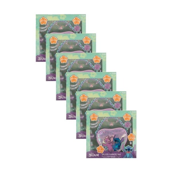 6PK Lilo & Stitch Disney Deluxe Kids Cosmetic/Jewellery Bag Set 5y+ Multicolour