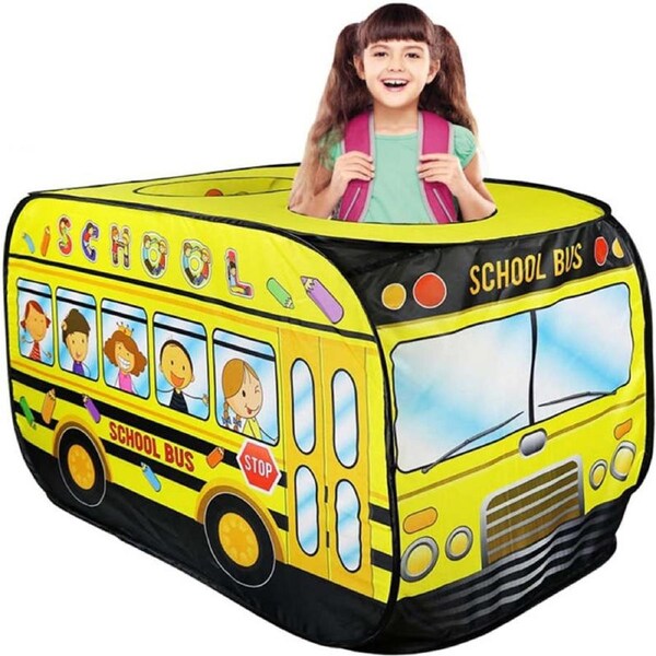 HOLALA Kids Pop-Up Play Tent Foldable School Bus Design