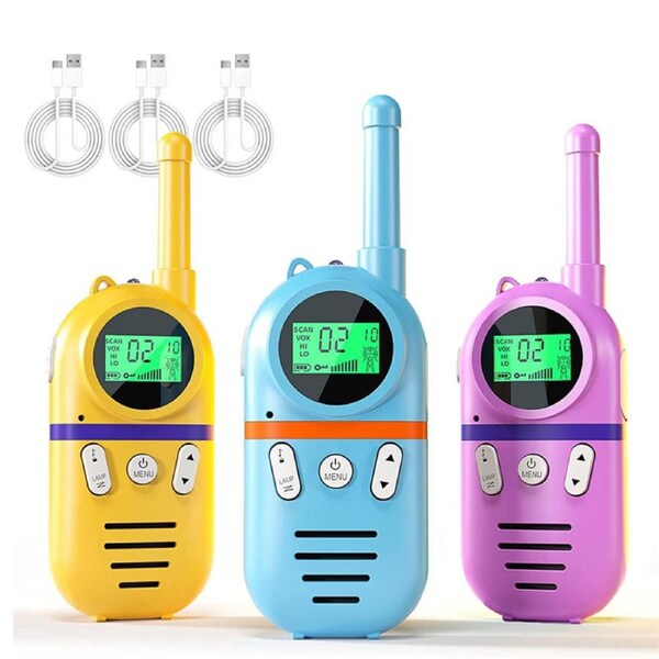 HOLALA 3 Pcs Kids Walkie Talkies Rechargeable 3 Miles Range 22 Channels-2